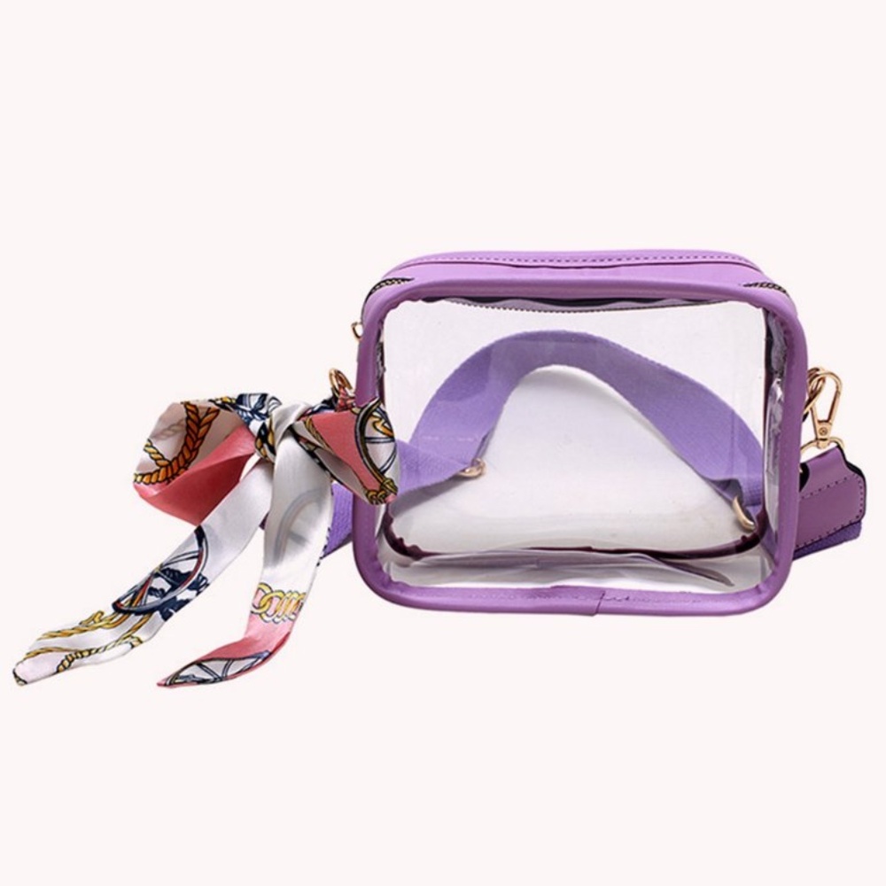 Transparent PVC Jelly, Personalized Mobile Phone Crossbody Bag w Shoulder Strap